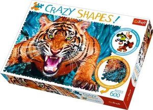 Trefl Puzzle 600 elementów Crazy Shapes - Oko w oko z tygrysem 1