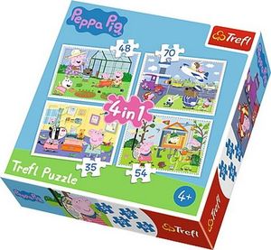 Trefl Puzzle 4w1 Świnka Peppa Wspomnienia z wakacji 1