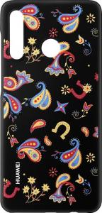 Huawei P30 Lite Plecki dekoracyjne TPU Kwiecisty czarny 2