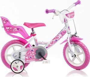 Dino bikes Rower dziecięcy 12" biało-różowy 1