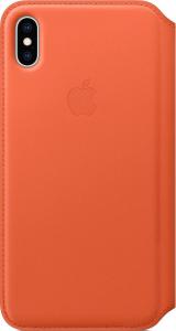 Apple Etui skórzane folio iPhone XS Max - oranż 1