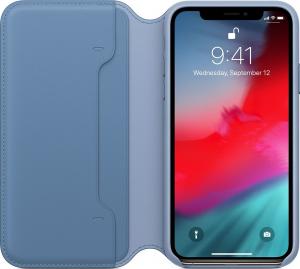 Apple Etui skórzane folio Iphone XS - chabrowe 2