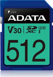 Karta ADATA Premier Pro SDXC 512 GB Class 10 UHS-III/U3 V30 (ASDX512GUI3V30S-R) 1