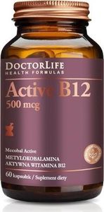 Doctor Life DOCTOR LIFE_Active B12 aktywna witamina B12 500mg suplement diety 60 kapsułek 1