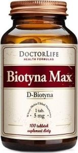 Doctor Life DOCTOR LIFE_Biotyna Max D-Biotyna 5mg suplement diety 100 tabletek 1