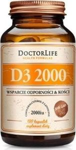Doctor Life DOCTOR LIFE_D3 2000 cholekalcyferol z lanoliny 2000iu suplement diety 120 kapsułek 1