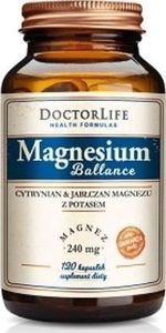 Doctor Life DOCTOR LIFE_Magnesium Ballance cytrynian i jabłczan magnezu magnez 240mg suplement diety 120 kapsułek 1