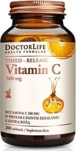 Doctor Life DOCTOR LIFE_Timed-Release Vitamin C witamina C 500mg z dziką różą suplement diety 200 tabletek 1