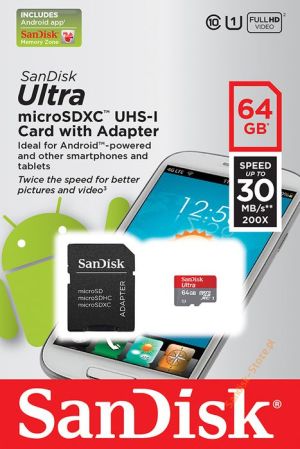 Karta SanDisk Mobile Ultra MicroSDXC 64 GB Class 10  (1148480000) 1