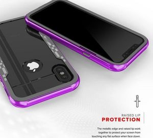 Zizo Zizo Shock Case - Pancerne Etui Iphone X Z Hartowanym Szkłem Na Ekran (purple/gray) 10