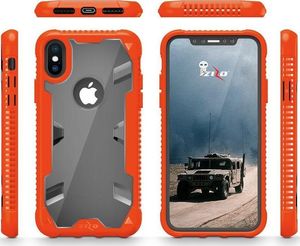 Zizo Zizo Proton Case - Pancerne Etui Iphone X Ze Szkłem 9h Na Ekran (orange/trans Clear) 9