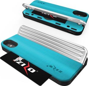 Zizo Zizo Retro Series - Etui Iphone X Z Kieszenią Na Karty + Podstawka + Szkło 9h Na Ekran (baby Blue/silver) 4