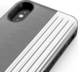 Zizo Zizo Retro Series - Etui Iphone X Z Kieszenią Na Karty + Podstawka + Szkło 9h Na Ekran (gray/silver) 3