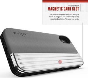 Zizo Zizo Retro Series - Etui Iphone X Z Kieszenią Na Karty + Podstawka + Szkło 9h Na Ekran (gray/silver) 6