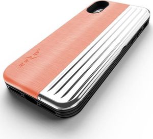 Zizo Zizo Retro Series - Etui Iphone X Z Kieszenią Na Karty + Podstawka + Szkło 9h Na Ekran (peach/silver) 2