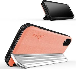 Zizo Zizo Retro Series - Etui Iphone X Z Kieszenią Na Karty + Podstawka + Szkło 9h Na Ekran (peach/silver) 5