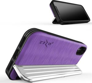 Zizo Zizo Retro Series - Etui Iphone X Z Kieszenią Na Karty + Podstawka + Szkło 9h Na Ekran (purple/silver) 5