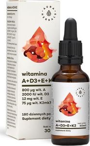 Aura Herbals AURA HERBALS_Witamina A + D3 + E + K2mk7 suplement diety 30ml 1