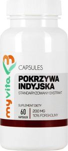 MYVITA MYVITA_Pokrzywa Indyjska 200mg suplement diety 60 kapsułek 1