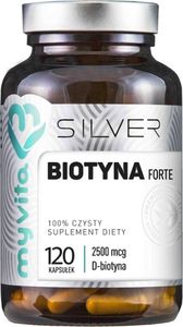 MYVITA MYVITA_Silver Biotyna Forte 2500µg 100% czysty suplement diety 120 kapsułek 1