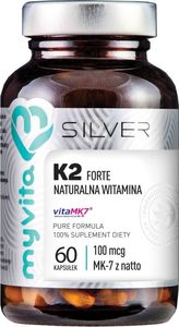 MYVITA MYVITA_Silver Witamina K2 MK-7 Forte 100µg 100% czysty suplement diety 60 kapsułek 1