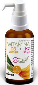 Vitadiet Witamina D3 2000IU + K2 50µg suplement diety 30ml 1