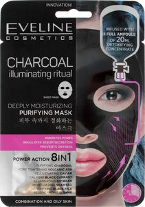 Eveline Maseczka do twarzy Charcoal Iluminating Ritual Sheet Mask czyszczająca 20ml 1