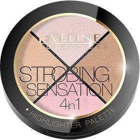 Eveline Strobing Sensation paleta rozświetlająca 4w1 do modelowania twarzy 12g 1