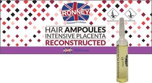 Ronney Hair Ampoules Intensive Placenta Reconstructed ampułki do włosów 12szt. 1