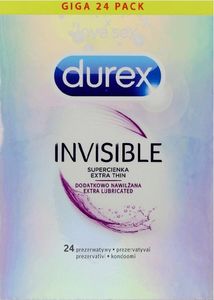 Durex  DUREX_Invisible Extra Thin Extra Lubricated super cienkie prezerwatywy dodatkowo nawilżane 24szt 1