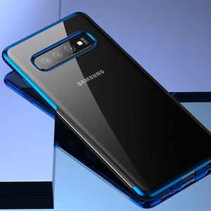 Baseus Baseus Shining Case żelowe etui pokrowiec o metalicznych wykończeniach Samsung Galaxy S10 niebieski (ARSAS10-MD03) uniwersalny 17