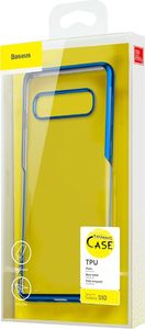 Baseus Baseus Shining Case żelowe etui pokrowiec o metalicznych wykończeniach Samsung Galaxy S10 niebieski (ARSAS10-MD03) uniwersalny 18