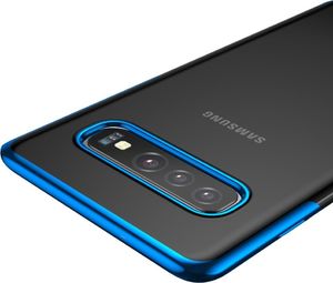 Baseus Baseus Shining Case żelowe etui pokrowiec o metalicznych wykończeniach Samsung Galaxy S10 niebieski (ARSAS10-MD03) uniwersalny 3