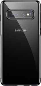 Baseus Baseus Shining Case żelowe etui pokrowiec o metalicznych wykończeniach Samsung Galaxy S10 czarny (ARSAS10-MD01) uniwersalny 1