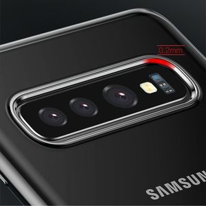 Baseus Baseus Shining Case żelowe etui pokrowiec o metalicznych wykończeniach Samsung Galaxy S10 czarny (ARSAS10-MD01) uniwersalny 14