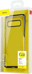 Baseus Baseus Shining Case żelowe etui pokrowiec o metalicznych wykończeniach Samsung Galaxy S10 czarny (ARSAS10-MD01) uniwersalny 18