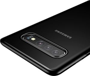 Baseus Baseus Shining Case żelowe etui pokrowiec o metalicznych wykończeniach Samsung Galaxy S10 czarny (ARSAS10-MD01) uniwersalny 3