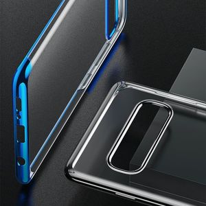 Baseus Baseus Shining Case żelowe etui pokrowiec o metalicznych wykończeniach Samsung Galaxy S10 czarny (ARSAS10-MD01) uniwersalny 10