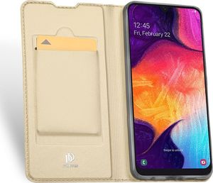 Dux Ducis Skin Pro etui pokrowiec z klapką Samsung Galaxy A50 złoty uniwersalny 3