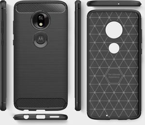 Hurtel Carbon Case elastyczne etui pokrowiec Motorola Moto G7 Play czarny uniwersalny 6