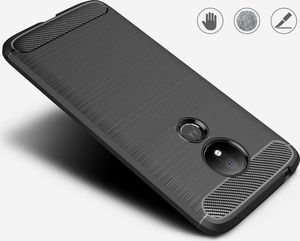 Hurtel Carbon Case elastyczne etui pokrowiec Motorola Moto G7 Power czarny uniwersalny 2