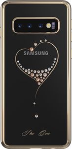 Kingxbar Kingxbar Wish Series etui ozdobione oryginalnymi Kryształami Swarovskiego Samsung Galaxy S10 złoty uniwersalny 1