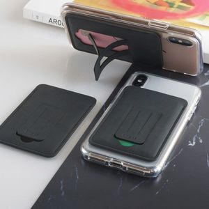 Ringke Ringke Multi Card Holder wielofunkcyjne etui pokrowiec na karty dokumenty portfel przyklejany do telefonu stojak czarny (ACFC0024) uniwersalny 11