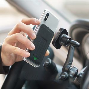 Ringke Ringke Multi Card Holder wielofunkcyjne etui pokrowiec na karty dokumenty portfel przyklejany do telefonu stojak czarny (ACFC0024) uniwersalny 14