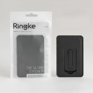 Ringke Ringke Multi Card Holder wielofunkcyjne etui pokrowiec na karty dokumenty portfel przyklejany do telefonu stojak czarny (ACFC0024) uniwersalny 15