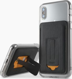 Ringke Ringke Multi Card Holder wielofunkcyjne etui pokrowiec na karty dokumenty portfel przyklejany do telefonu stojak czarny (ACFC0024) uniwersalny 2