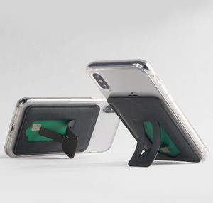 Ringke Ringke Multi Card Holder wielofunkcyjne etui pokrowiec na karty dokumenty portfel przyklejany do telefonu stojak czarny (ACFC0024) uniwersalny 4