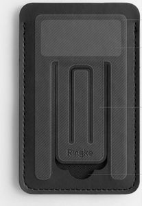 Ringke Ringke Multi Card Holder wielofunkcyjne etui pokrowiec na karty dokumenty portfel przyklejany do telefonu stojak czarny (ACFC0024) uniwersalny 6