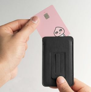 Ringke Ringke Multi Card Holder wielofunkcyjne etui pokrowiec na karty dokumenty portfel przyklejany do telefonu stojak czarny (ACFC0024) uniwersalny 10