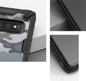 Ringke Ringke Fusion X Design etui pancerny pokrowiec z ramką Samsung Galaxy S10 czarny Camo Black (XDSG0001) uniwersalny 3